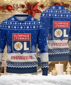 Pull de Noël moche Olympique Lyonnais – Ugly Christmas Sweater