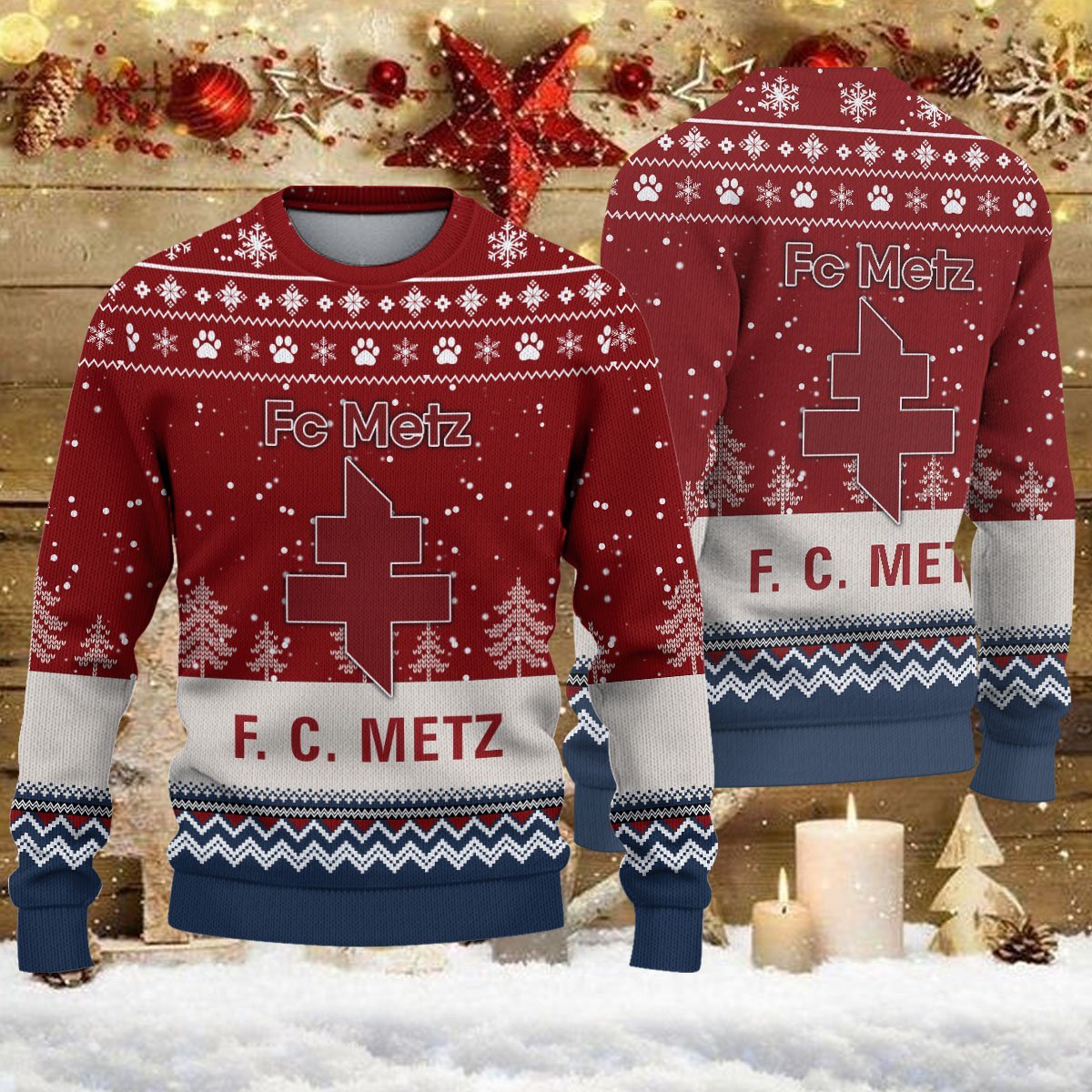 Pull de Noël moche FC Metz – Ugly Christmas Sweater