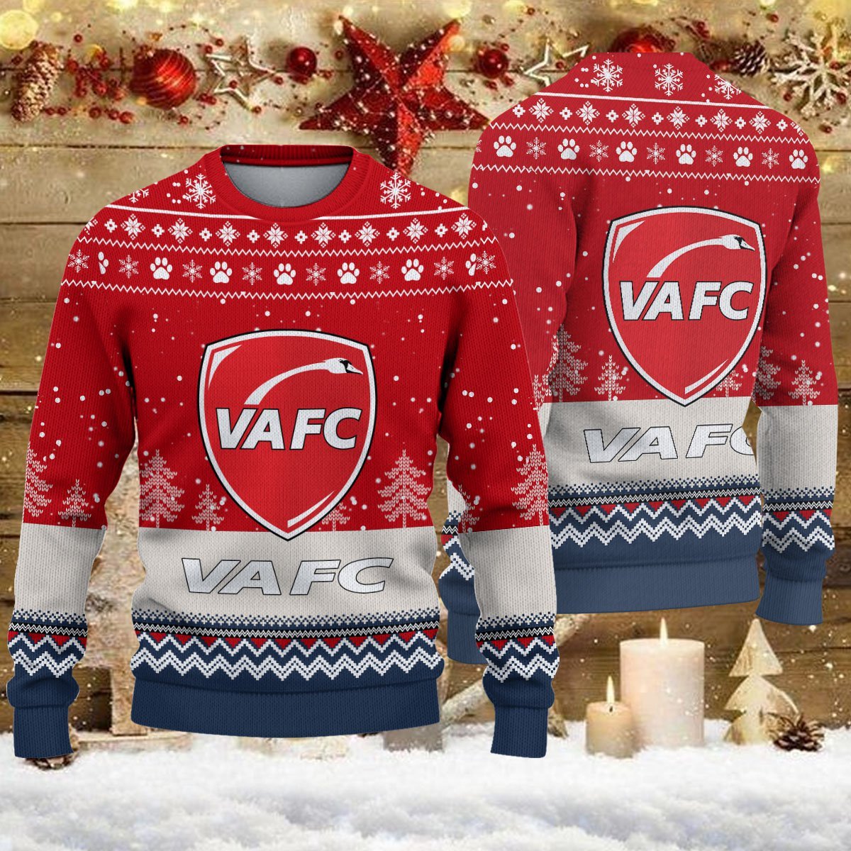 Pull de Noël moche Valenciennes FC – Ugly Christmas Sweater