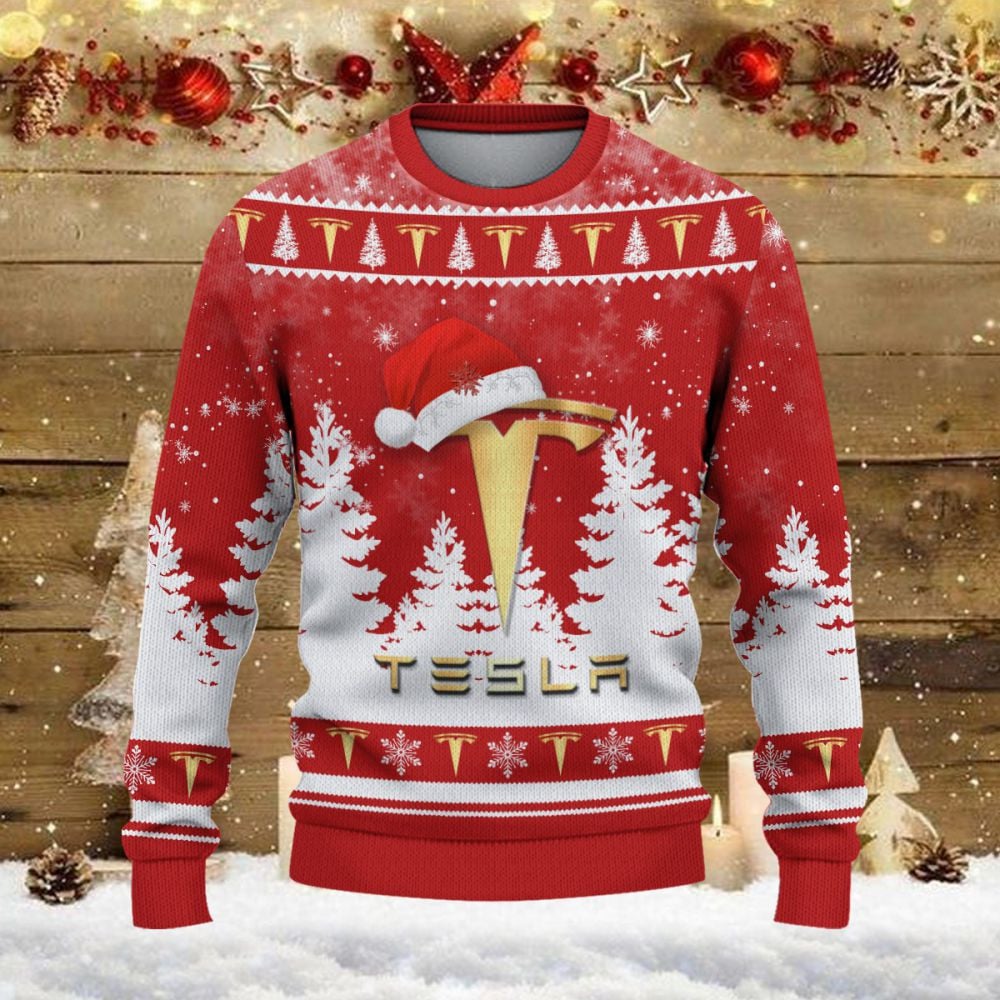 Pull de Noël moche Tesla – Ugly Christmas Sweater – Image 2