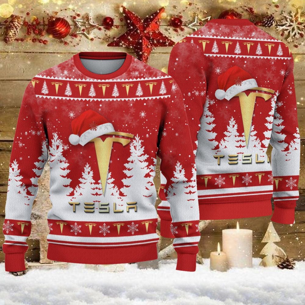 Pull de Noël moche Tesla – Ugly Christmas Sweater