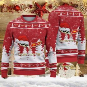 Pull de Noël moche Corvette C6 – Ugly Christmas Sweater