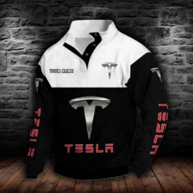 Sweat-shirt à col boutonné Tesla