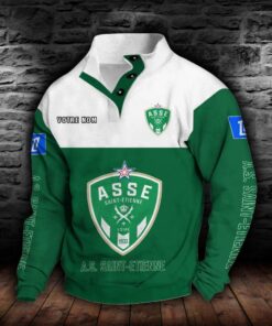 Sweat-shirt à col boutonné AS Saint-Etienne