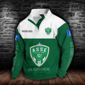 Sweat-shirt à col boutonné AS Saint-Etienne