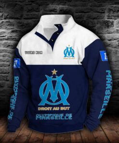 Sweat-shirt à col boutonné Olympique de Marseille