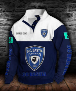 Sweat-shirt à col boutonné Sporting Club di Bastia