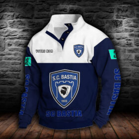Sweat-shirt à col boutonné Sporting Club di Bastia