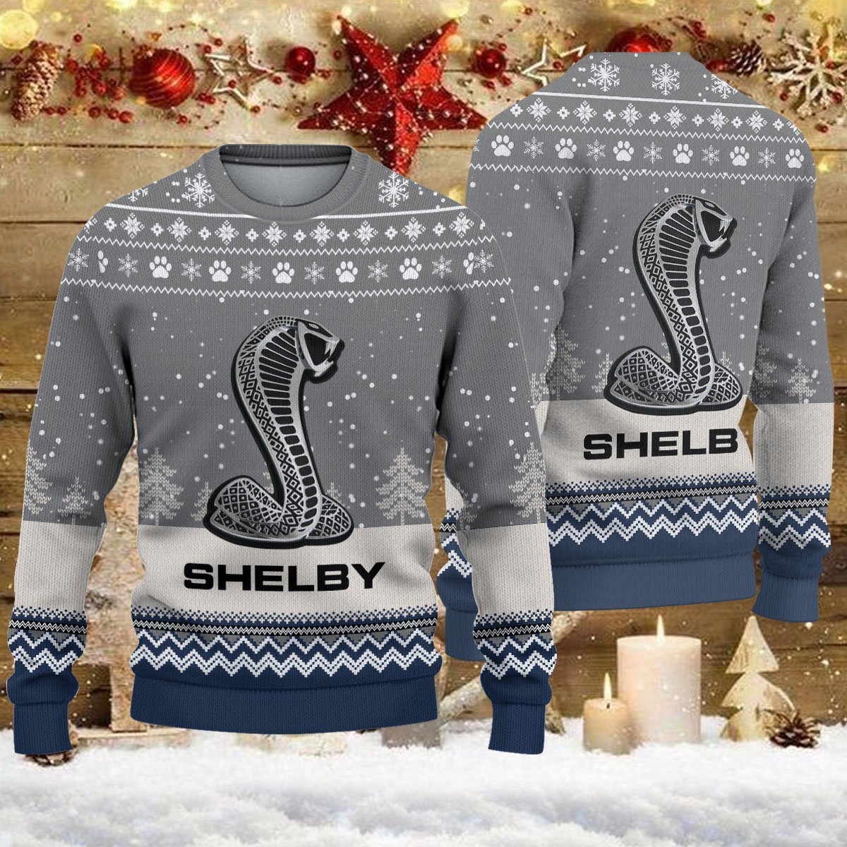 Pull de Noël moche Ford Shelby – Ugly Christmas Sweater