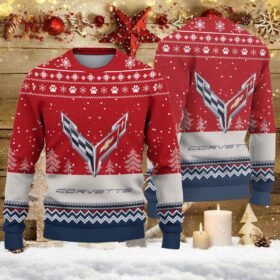 Pull de Noël moche Corvette C8 – Ugly Christmas Sweater