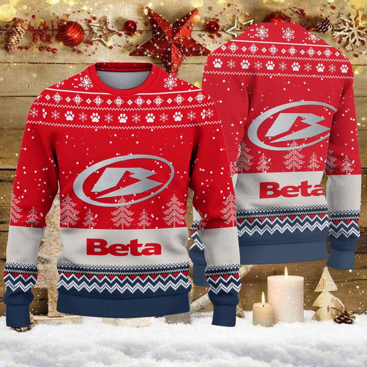 Pull de Noël moche Beta Motorcycles - Ugly Christmas Sweater
