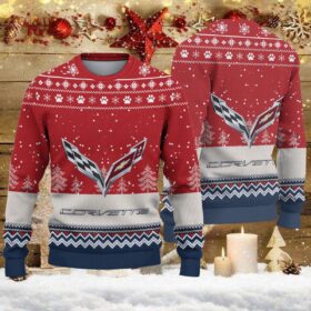 Pull de Noël moche Corvette C7 – Ugly Christmas Sweater