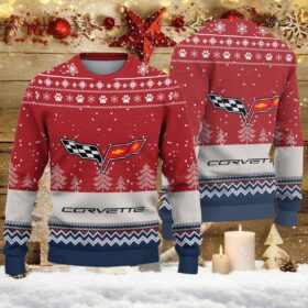 Pull de Noël moche Corvette C6 – Ugly Christmas Sweater