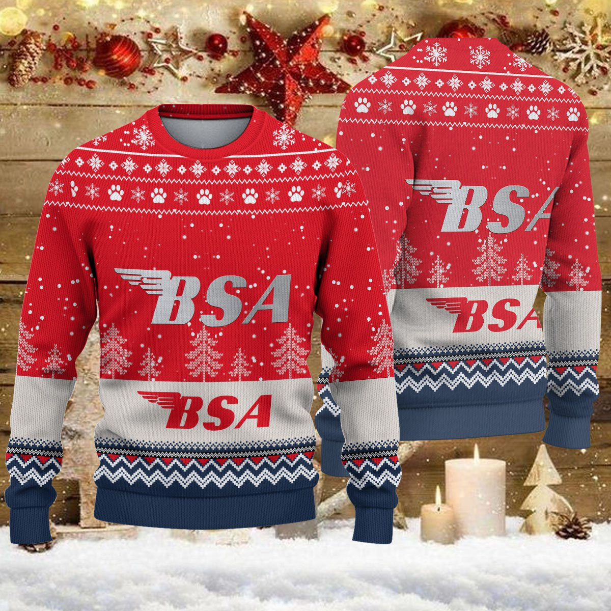 Pull de Noël moche BSA Motorcycles - Ugly Christmas Sweater