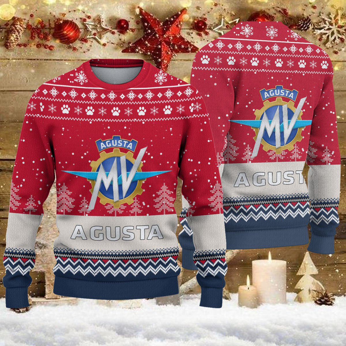 Pull de Noël moche MV Agusta - Ugly Christmas Sweater