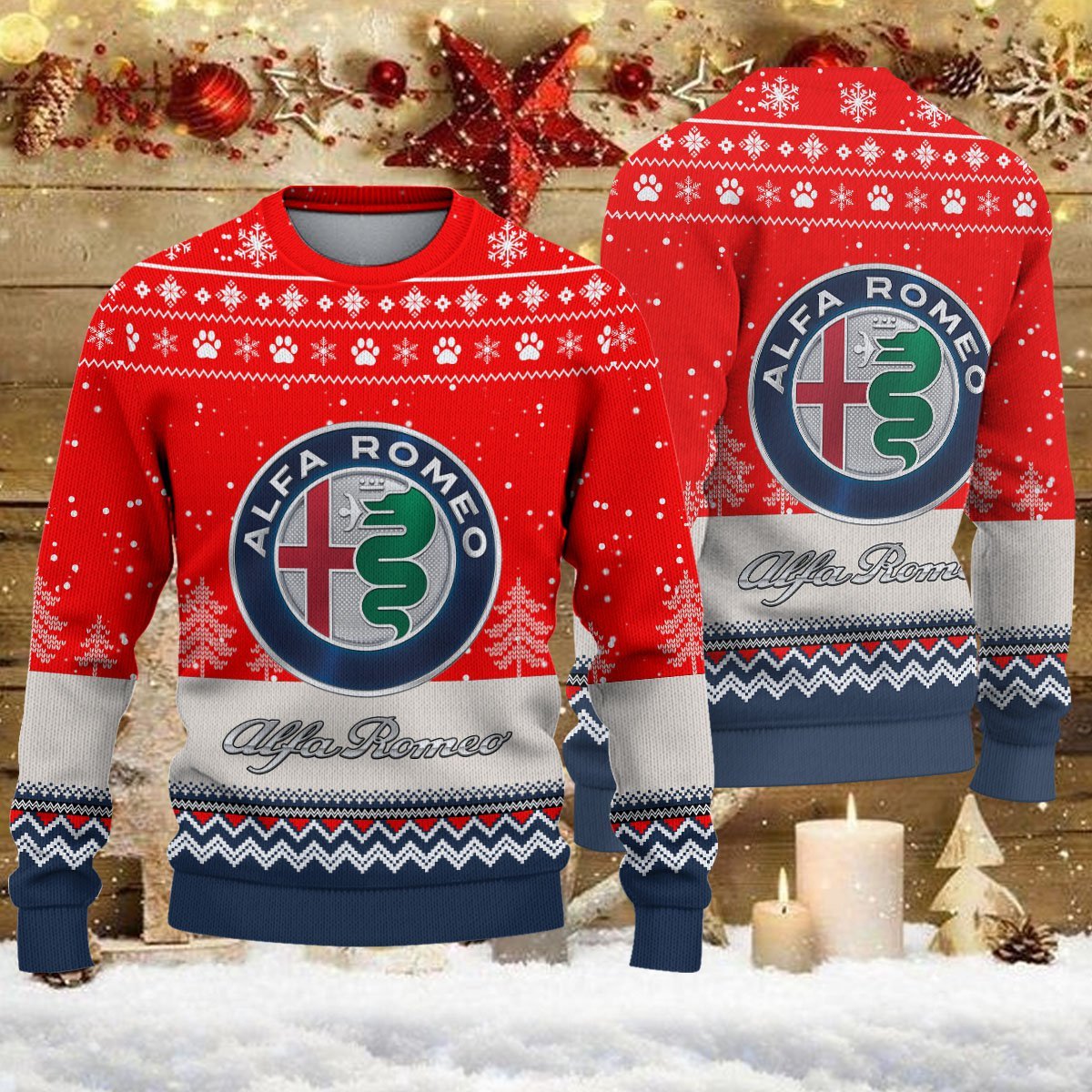 Pull de Noël moche Alfa Romeo – Ugly Christmas Sweater