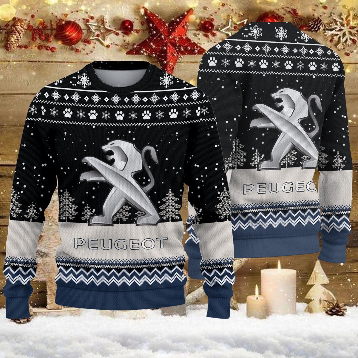 Pull de Noël moche Peugeot – Ugly Christmas Sweater