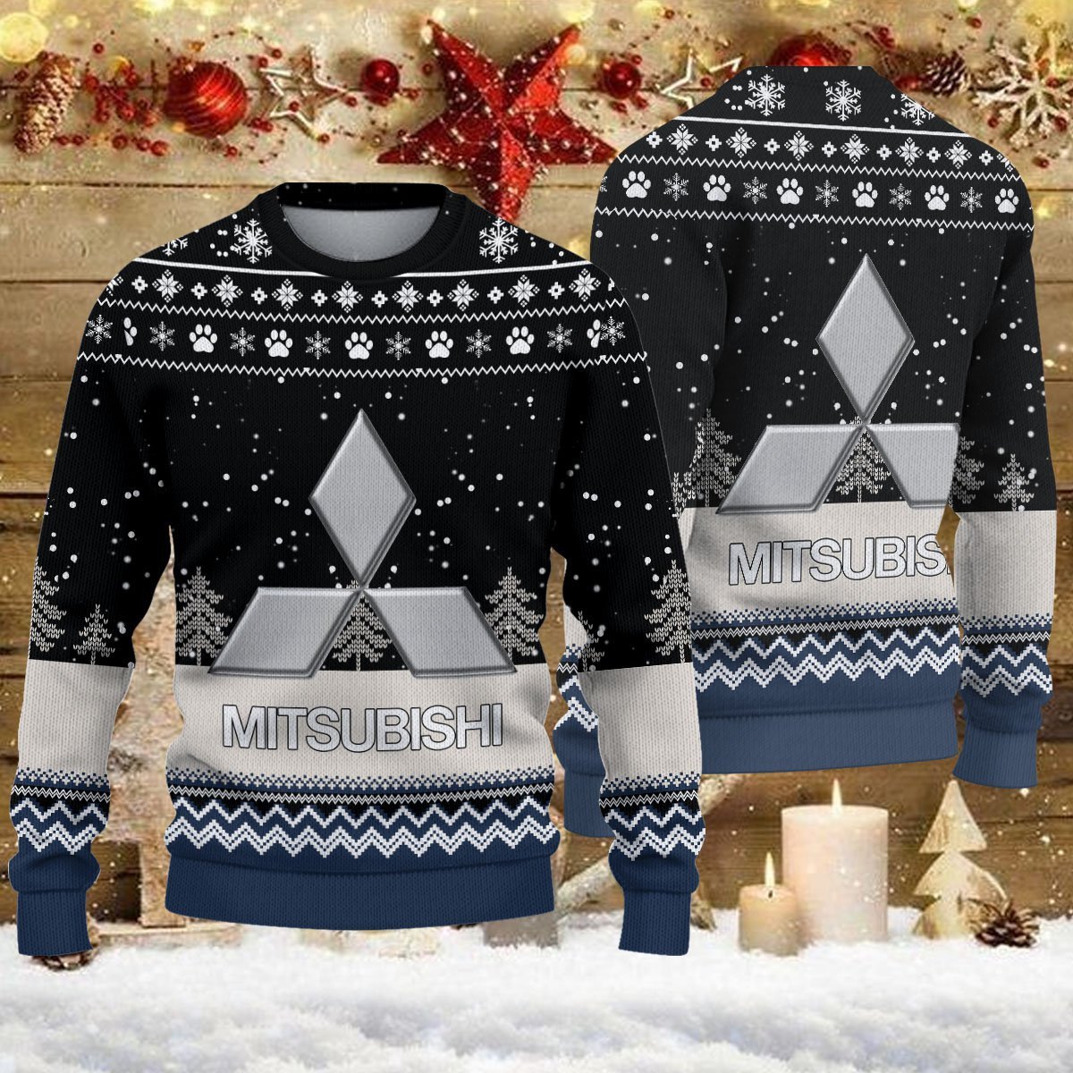 Pull de Noël moche Mitsubishi – Ugly Christmas Sweater