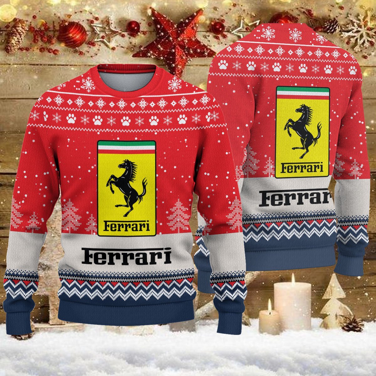 Pull de Noël moche Ferrari – Ugly Christmas Sweater