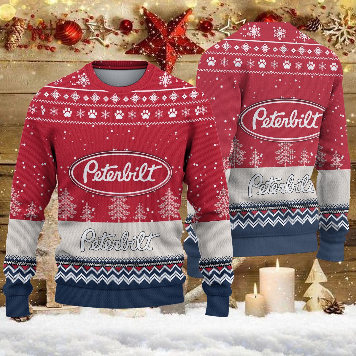 Pull de Noël moche Peterbilt - Ugly Christmas Sweater