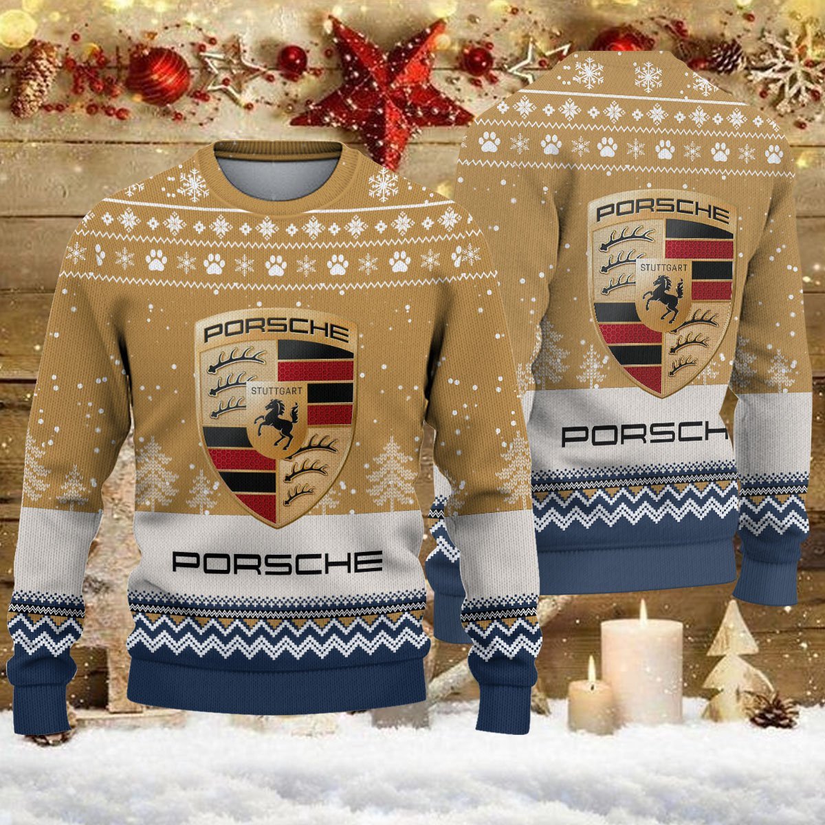 Pull de Noël moche Porsche – Ugly Christmas Sweater