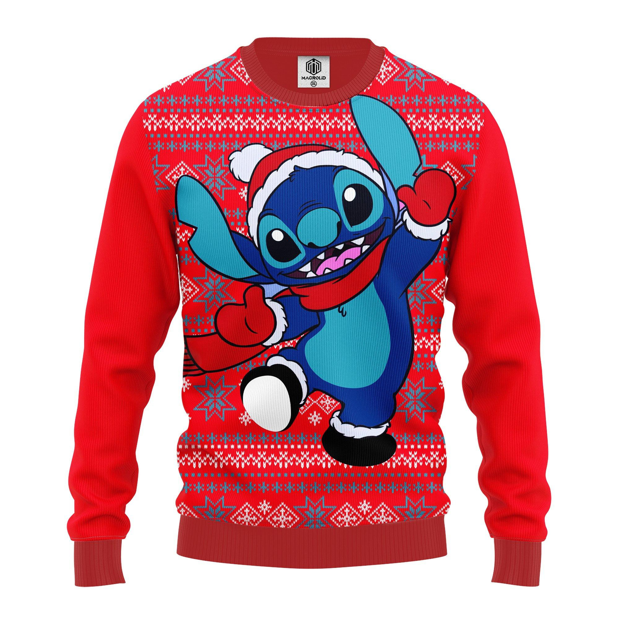 Pull de Noël moche Stitch - Lilo & Stitch Disney Ugly Christmas Sweater 3