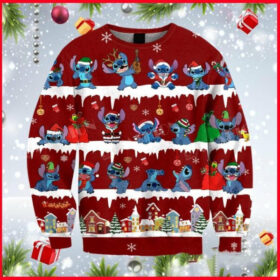 Pull de Noël moche Stitch – Lilo & Stitch Disney Ugly Christmas Sweater 7