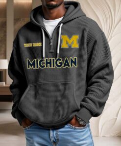 Sweat à capuche en maille gaufrée Michigan Wolverines