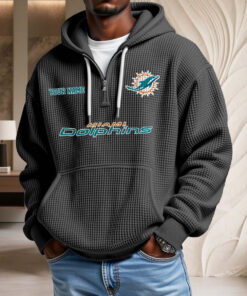 Sweat à capuche en maille gaufrée Miami Dolphins