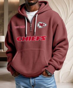 Sweat à capuche en maille gaufrée Kansas City Chiefs