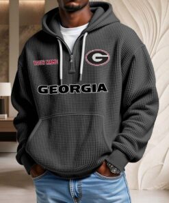 Sweat à capuche en maille gaufrée Georgia Bulldogs
