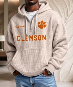 Sweat à capuche en maille gaufrée Clemson Tigers