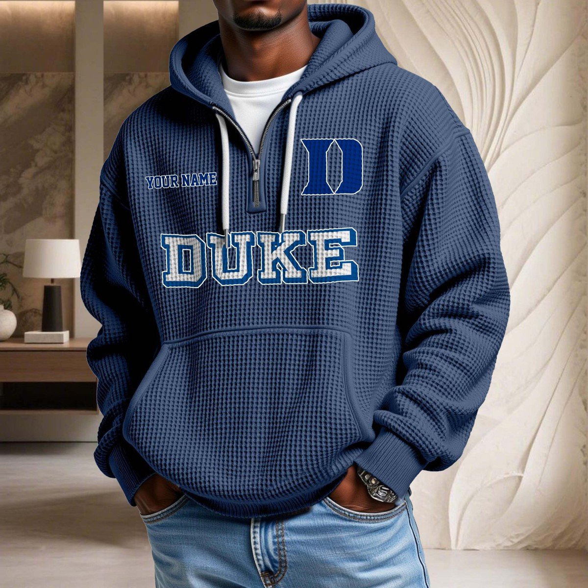 Sweat à capuche en maille gaufrée Duke Blue Devils – Image 5