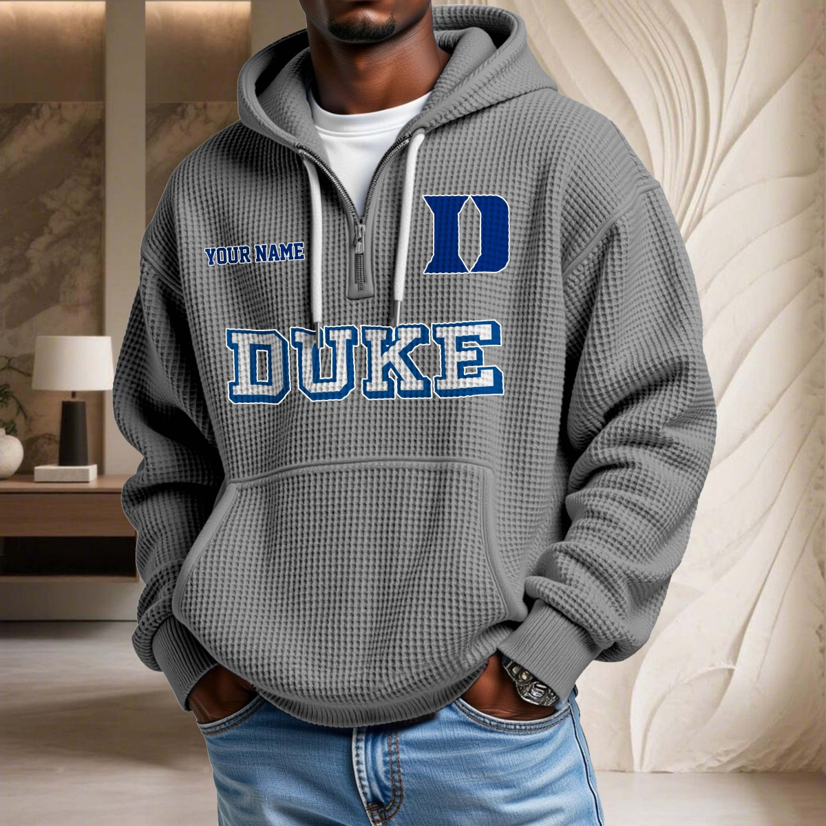 Sweat à capuche en maille gaufrée Duke Blue Devils – Image 7