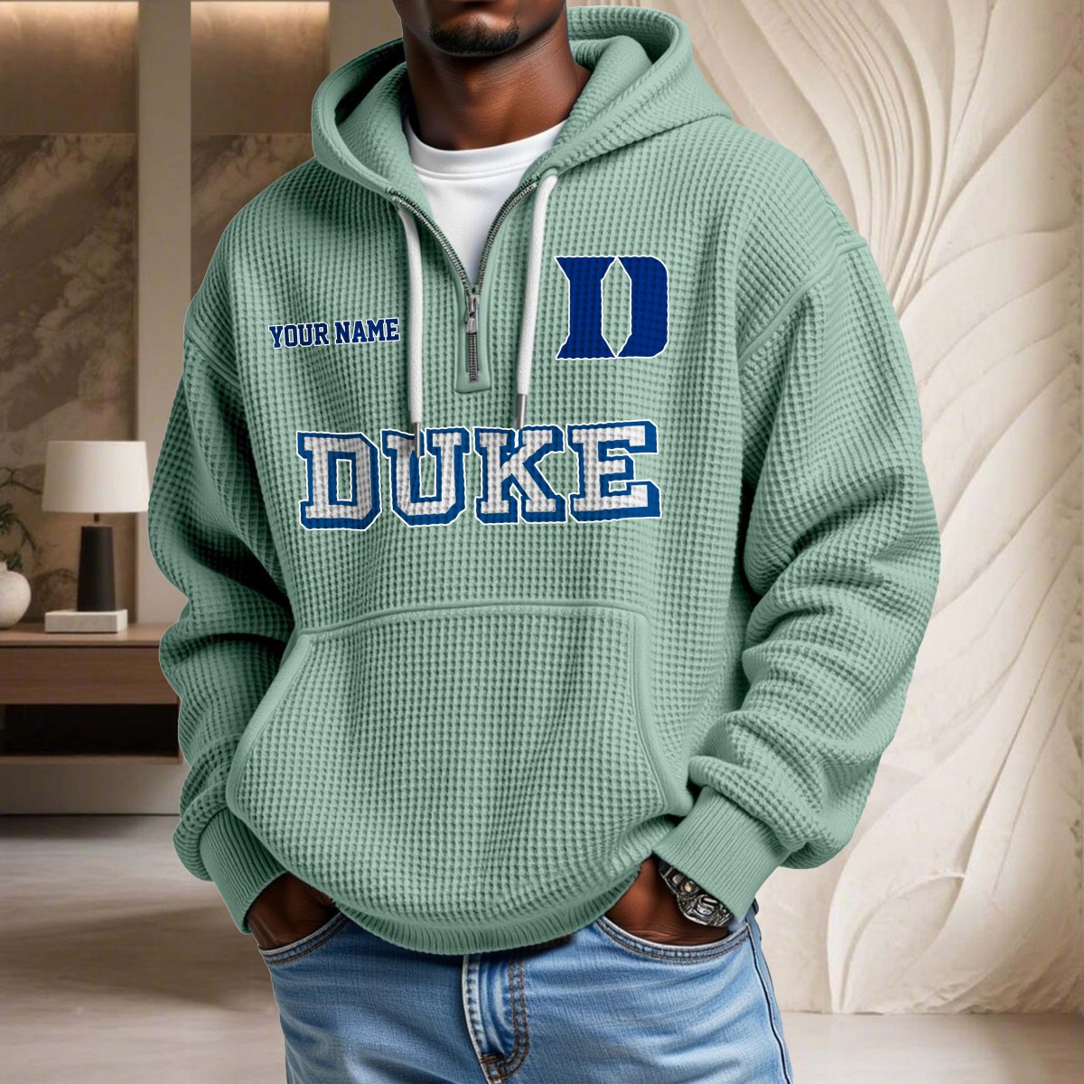 Sweat à capuche en maille gaufrée Duke Blue Devils – Image 8