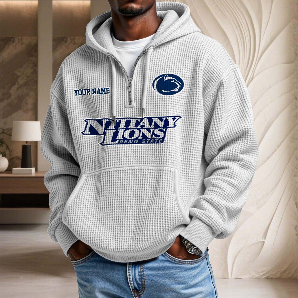 Sweat à capuche en maille gaufrée Penn State Nittany Lions – Image 3