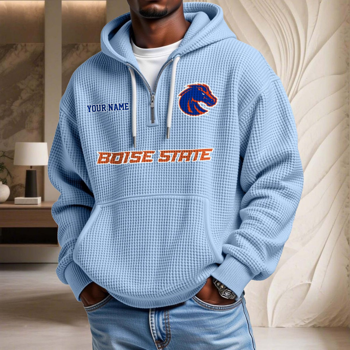 Sweat à capuche en maille gaufrée Boise State Broncos – Image 7