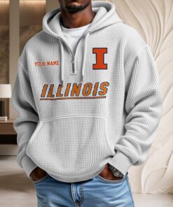 Sweat à capuche en maille gaufrée Illinois Fighting Illini