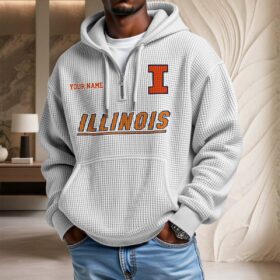 Sweat à capuche en maille gaufrée Illinois Fighting Illini