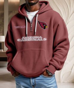 Sweat à capuche en maille gaufrée Arizona Cardinals