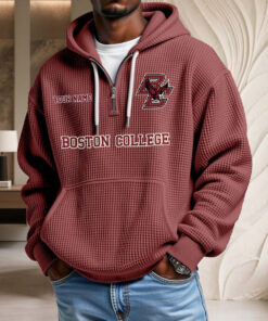 Sweat à capuche en maille gaufrée Boston College Eagles