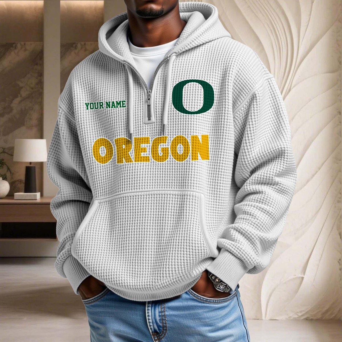 Sweat à capuche en maille gaufrée Oregon Ducks