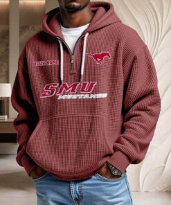 Sweat à capuche en maille gaufrée Smu Mustangs