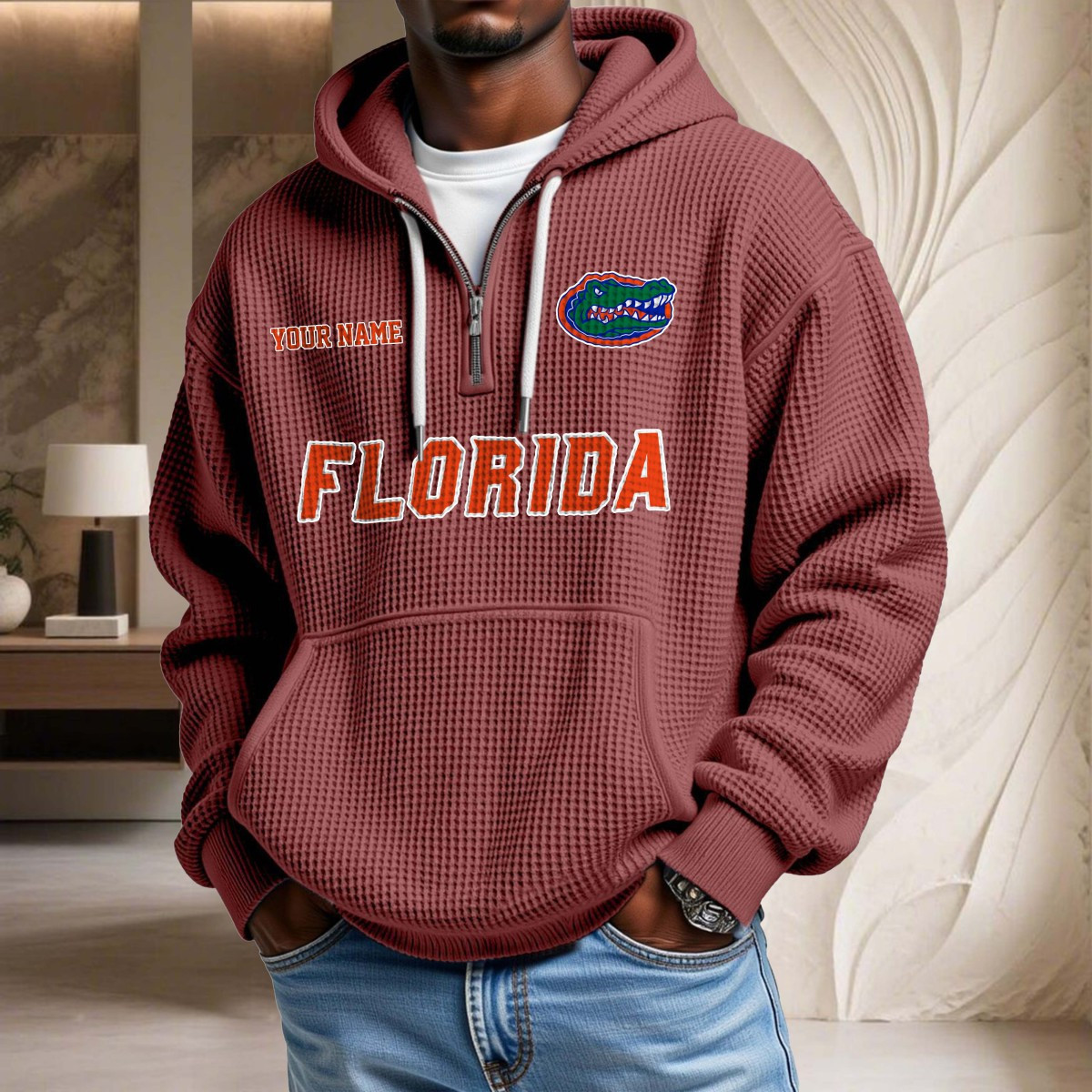 Sweat à capuche en maille gaufrée Florida Gators – Image 3