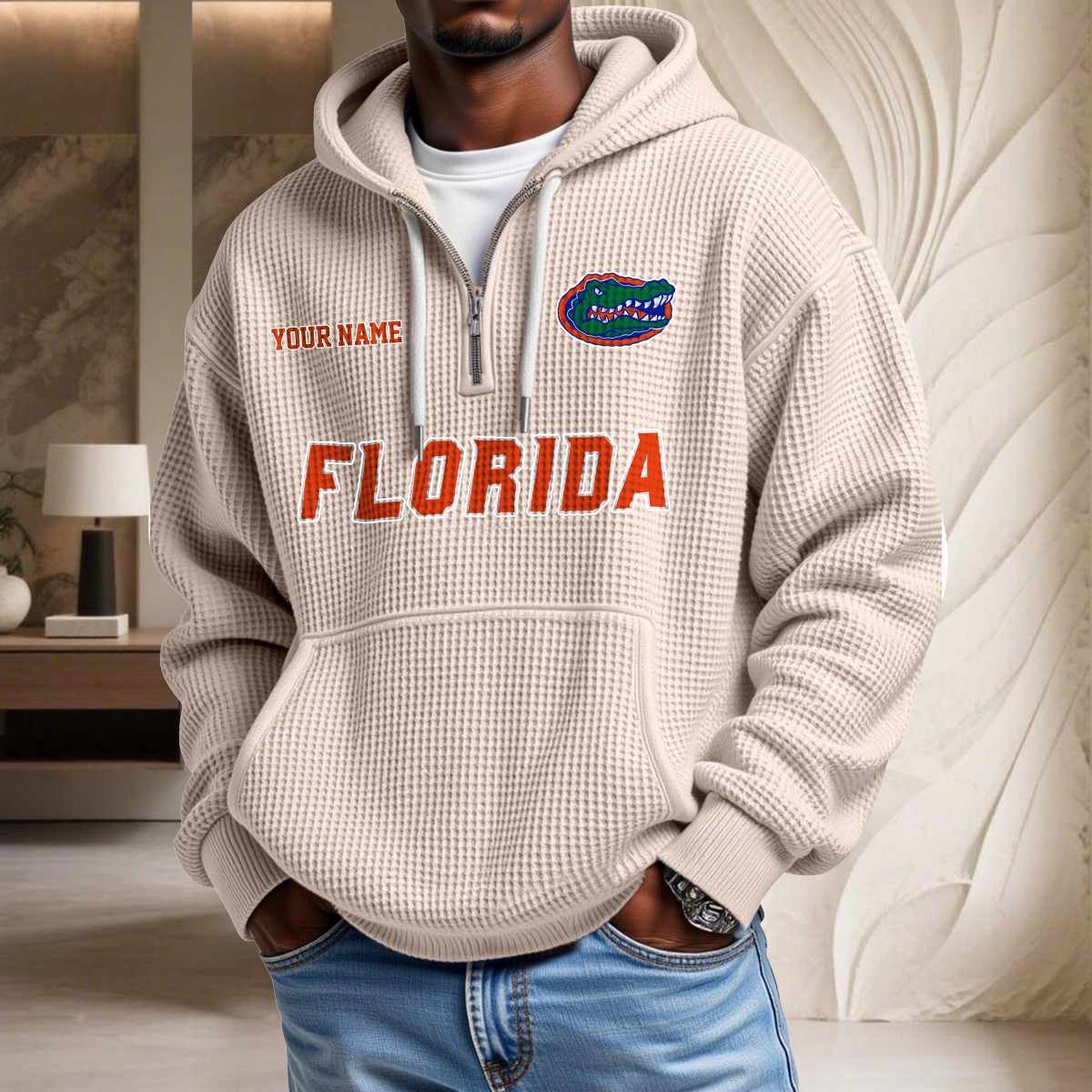 Sweat à capuche en maille gaufrée Florida Gators – Image 5