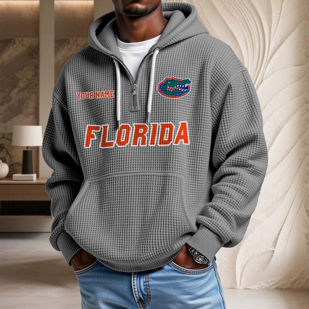 Sweat à capuche en maille gaufrée Florida Gators – Image 6