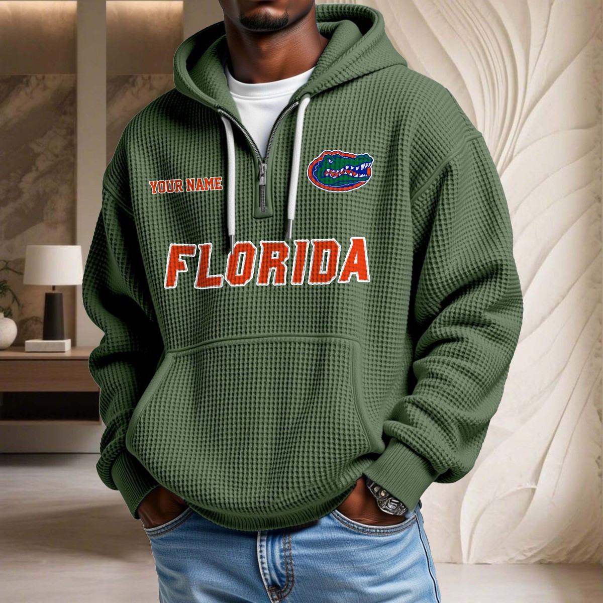 Sweat à capuche en maille gaufrée Florida Gators – Image 9