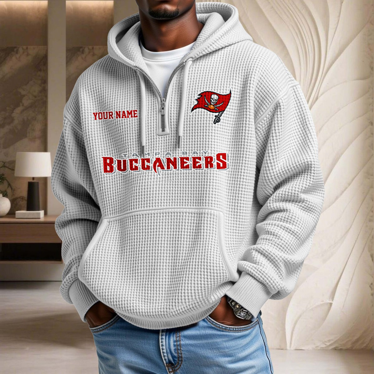 Sweat à capuche en maille gaufrée Tampa Bay Buccaneers – Image 2