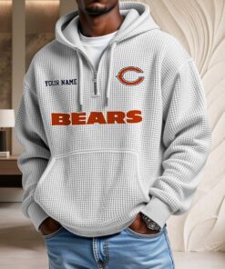 Sweat à capuche en maille gaufrée Chicago Bears