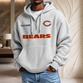 Sweat à capuche en maille gaufrée Chicago Bears